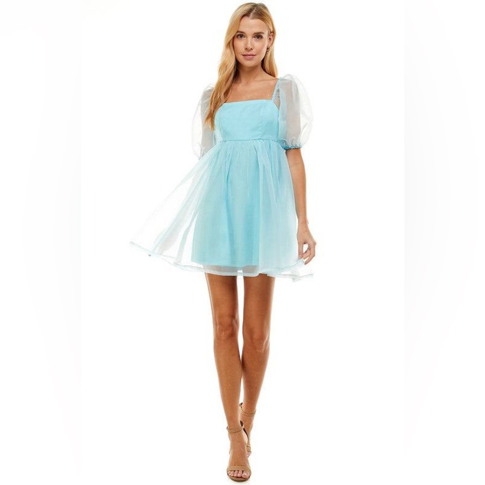 Blue Babydoll Summer Sun Dress